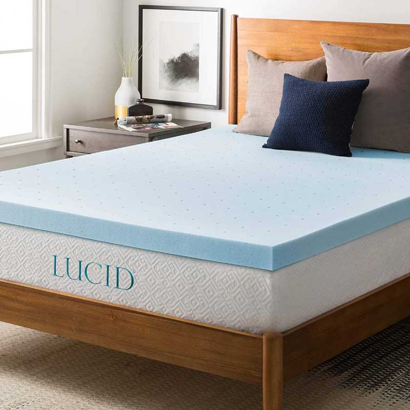 Best Mattress Toppers on Amazon in 2026 - Lucid Ventilated Gel Memory Foam Mattress Topper image 1