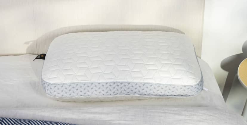 A picture of the Luxome LAYR Customizable Pillow in Sleep Foundation's test lab.