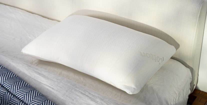 A picture of the Brooklyn Bedding Talalay Latex Pillow in Sleep Foundation's test lab.