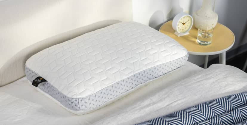 A picture of the Luxome LAYR Customizable Pillow in Sleep Foundation's test lab.