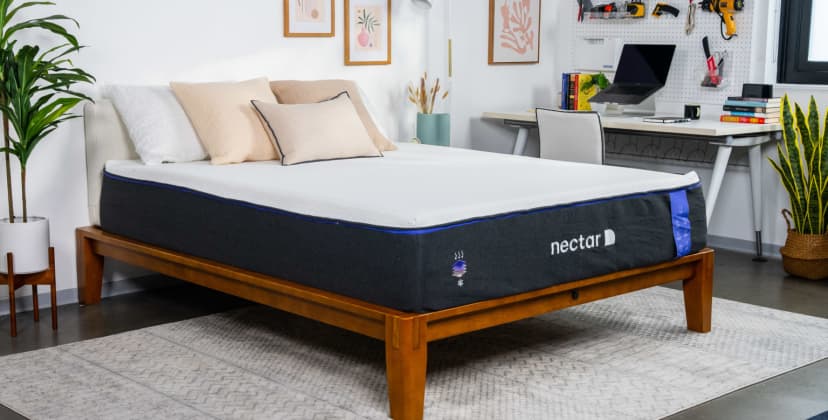 A picture of the Nectar Premier Mattress in Sleep Foundation's test lab.