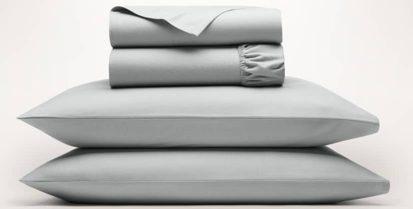 Product page photo of the Boll & Branch Solid Flannel Sheet Set