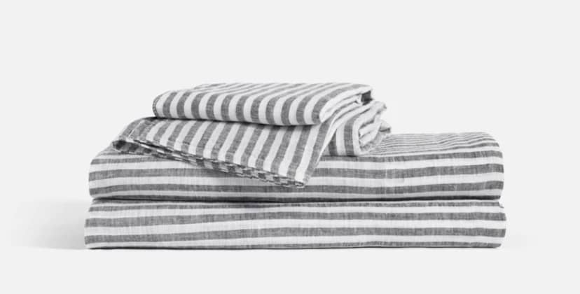 Product page photo of the Brooklinen Linen Core Sheet Set