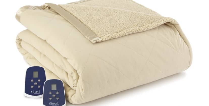 Amazon.com page photo of the Shavel Home Products Thermee Micro Flannel Electric Blanket