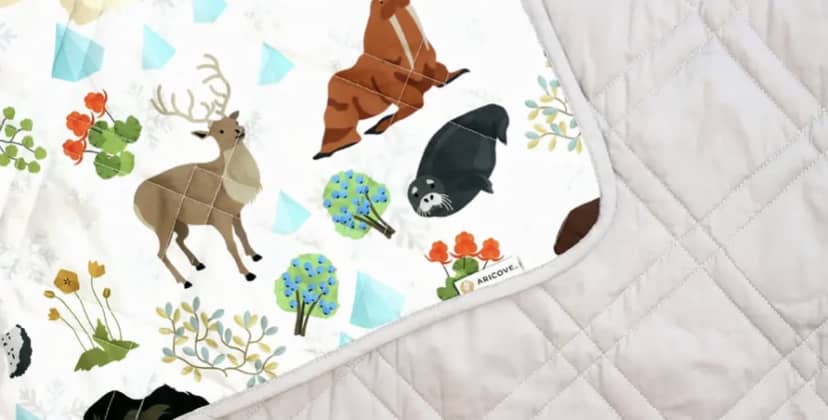 Product page photo of the Aricove Kids Weighted Blanket - Animal Kingdom