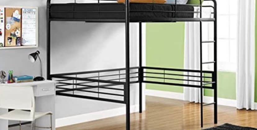 Amazon.com photo of the DHP Metal Loft Bed with Ladder