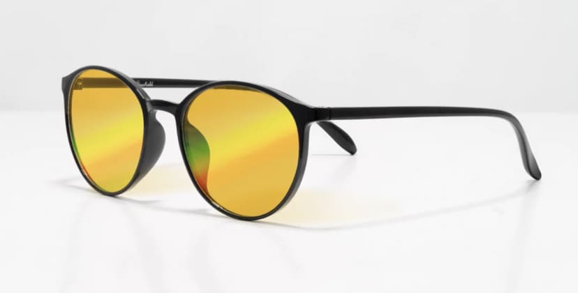 Product page photo of the Ocushield Amber Anti Blue Light Glasses