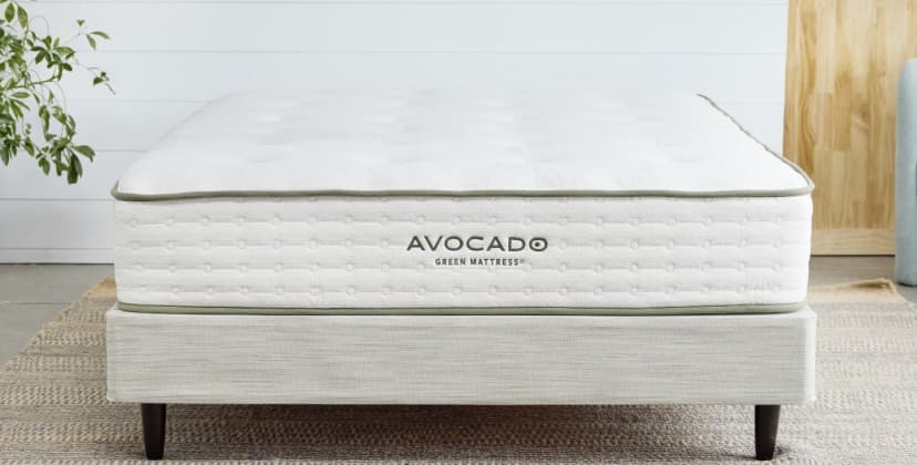Product page photo of the Avocado Green Mattress Foundation