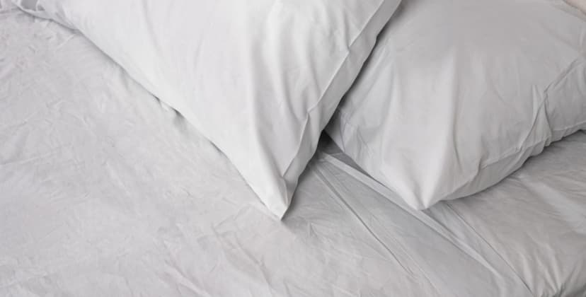 A picture of the Saatva Organic Percale Sheet Set in Sleep Foundation's test lab.