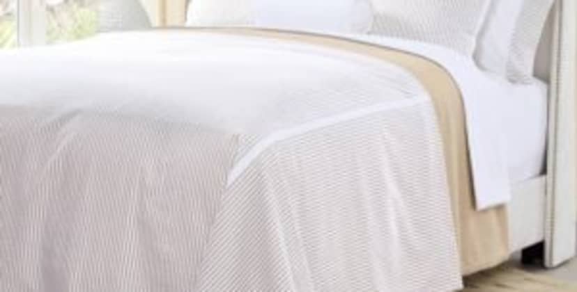 CuddleDown Seersucker Striped Percale Tailored Bedspread