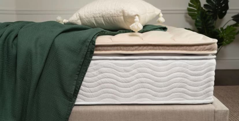 Product shot of Saatva Organic Quilted Mattress Topper